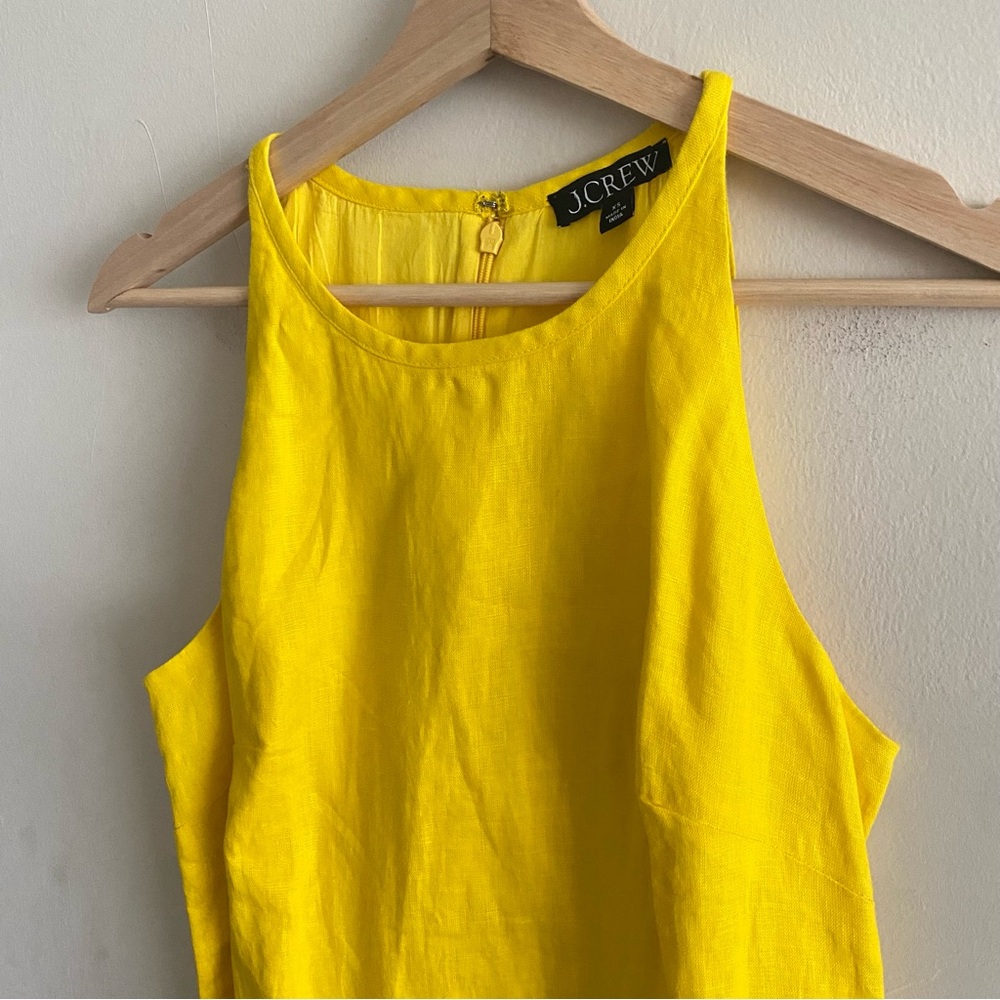 J. Crew Maxine High Neck Shift Dress in Linen Yellow - XS - Picture 12 of 16